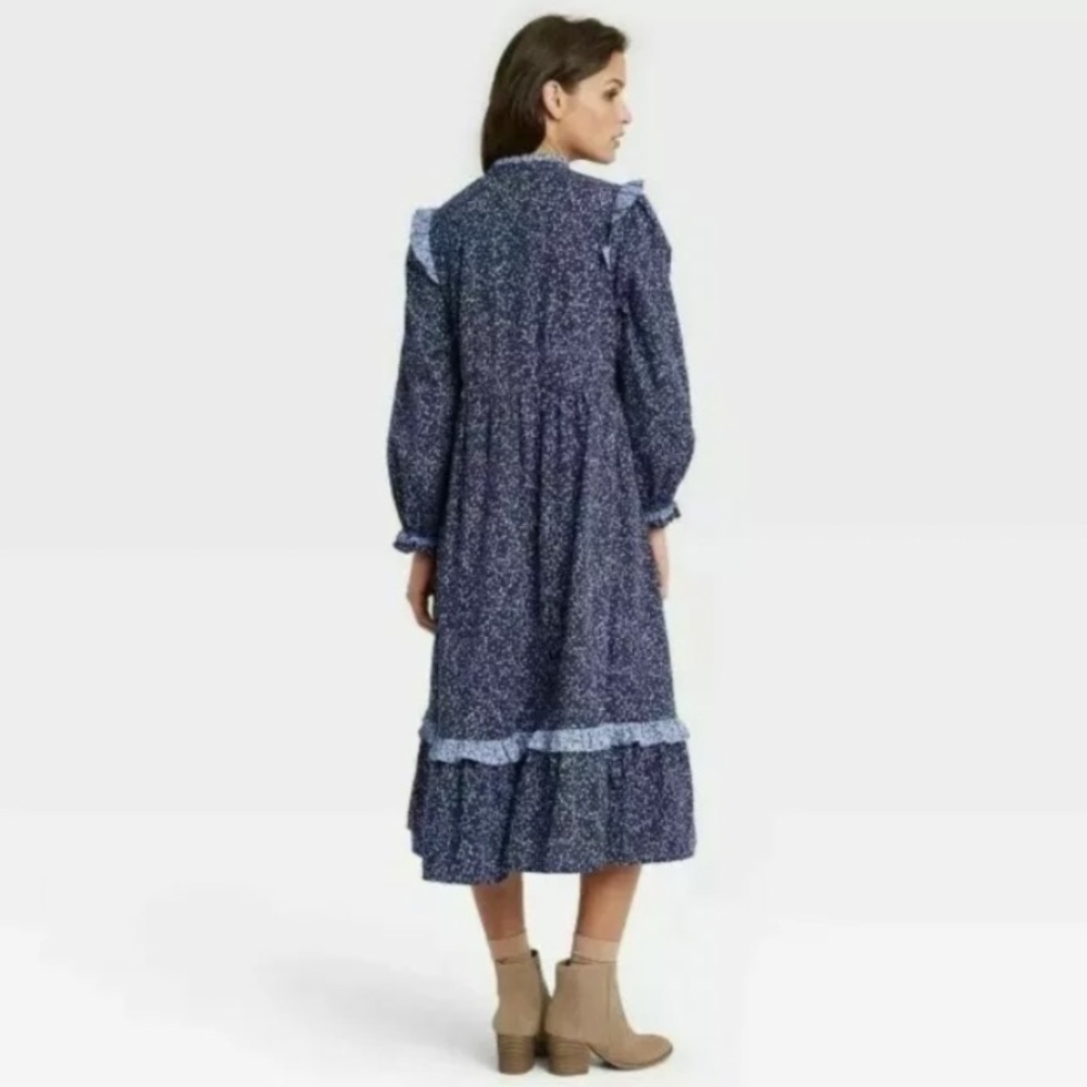 Universal Thread Dress Size XS Prairie Target Blue Floral Farmcore Country NWT - Picture 2 of 5